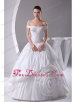 A-Line Beading Off The Shoulder Court Train 2013 Wedding Dress A-Line Beading Off The Shoulder Court Train 2013 Wedding Dress