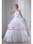 Appliques With Beading Strapless Ball Gown Floor-length Wedding Dress Appliques With Beading Strapless Ball Gown Floor-length Wedding Dress