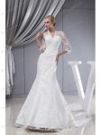 Lace V-neck Mermaid Court Train 3/4 Sleeves Wedding Dress Lace V-neck Mermaid Court Train 3/4 Sleeves Wedding Dress