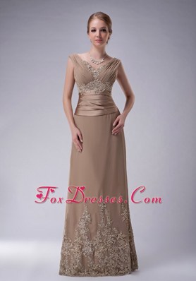 Most Por Mother Of Bride Dresses Best Groom Gowns Champagne Liques V Neck Floor Length Mother Of The Bride Dress