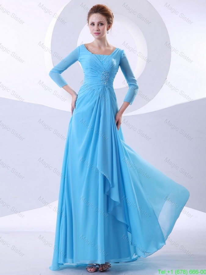 aqua blue evening gown