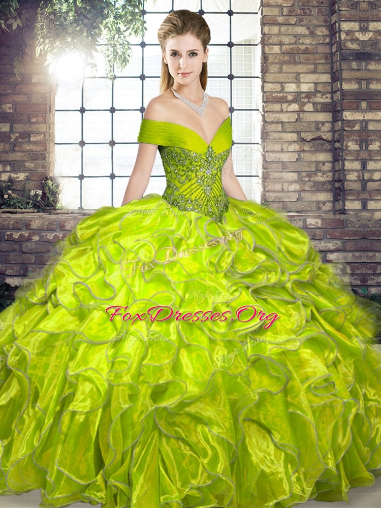 olive green ball gowns