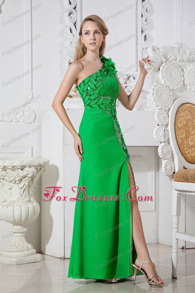Green and Gold Prom Dress