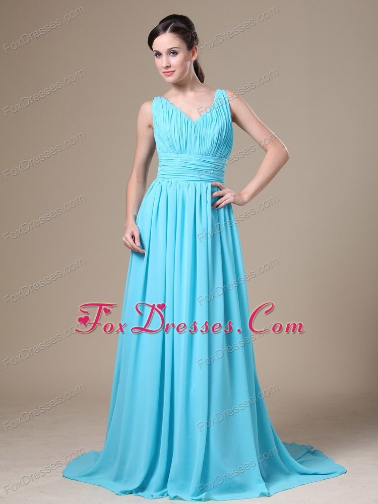 aqua blue evening gown
