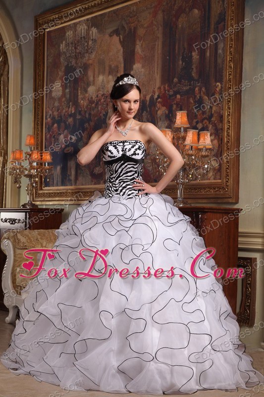White Zebra Print Wedding Gowns Fashion Dresses
