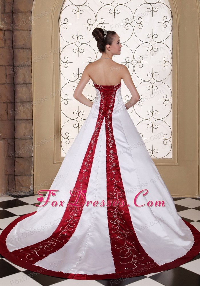 red winter wedding dress