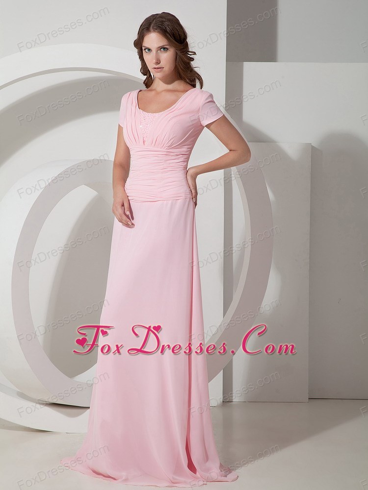 50 S Style Mother Of The Bride Dresses Wedding Ideas Chiffon Ruching Mother Of The Bride Dress Baby Pink Scoop Neck