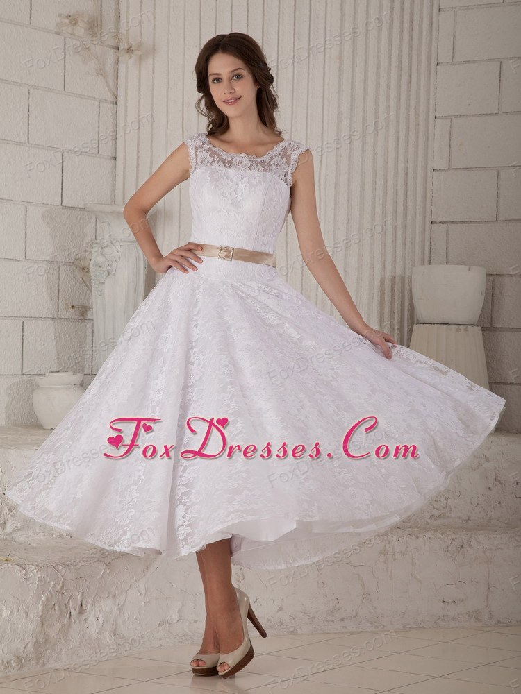 tea length bridal gowns cheap